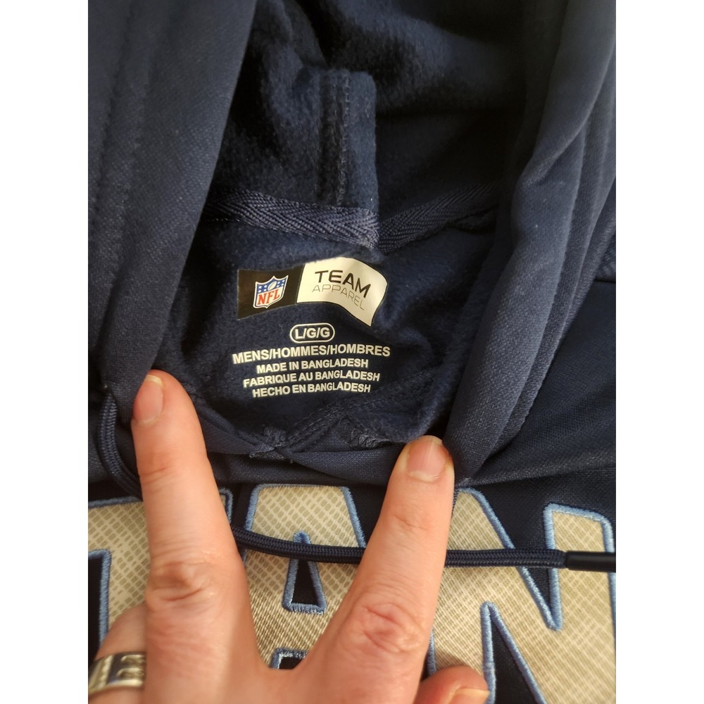 NFL Team Apparel Tennessee Titans Hoodie Mens Large Navy Blue Athletic Gym Gear - Picture 2 of 4